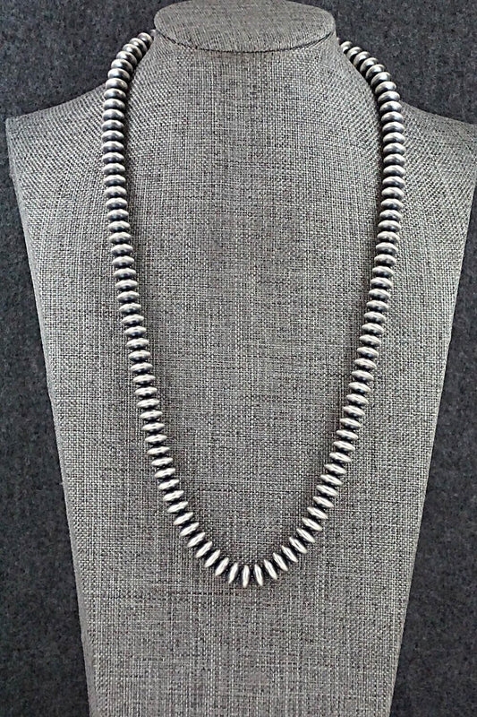 Sterling Silver Navajo Pearl Necklace 20" - Bryannen Halwood