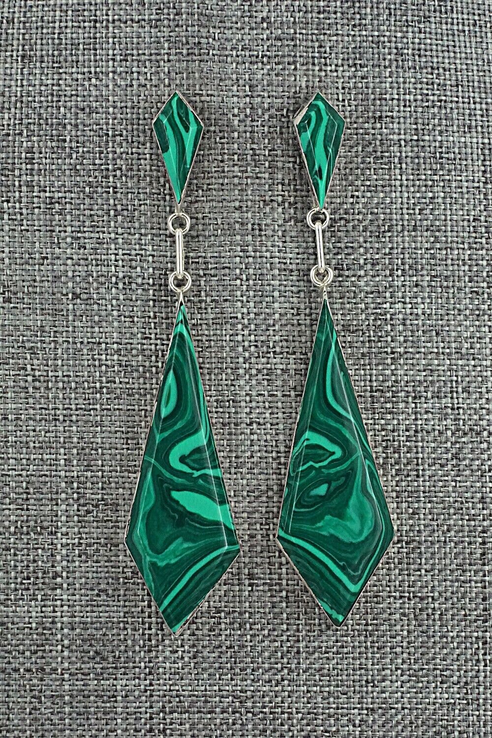 Malachite & Sterling Silver Earrings - Bryant Othole