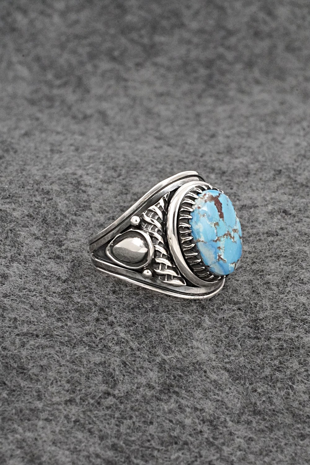 Turquoise & Sterling Silver Ring - Derrick Gordon - Size 8