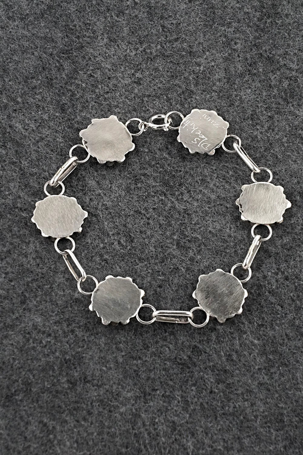 Turquoise & Sterling Silver Link Bracelet - David Leekity