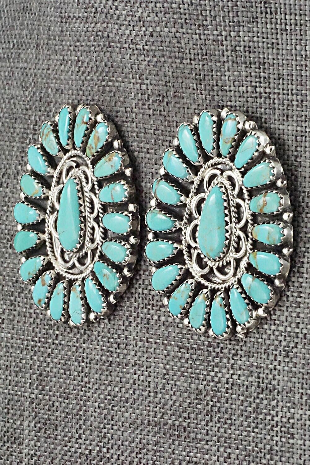 Turquoise and Sterling Silver Earrings - Zeita Begay