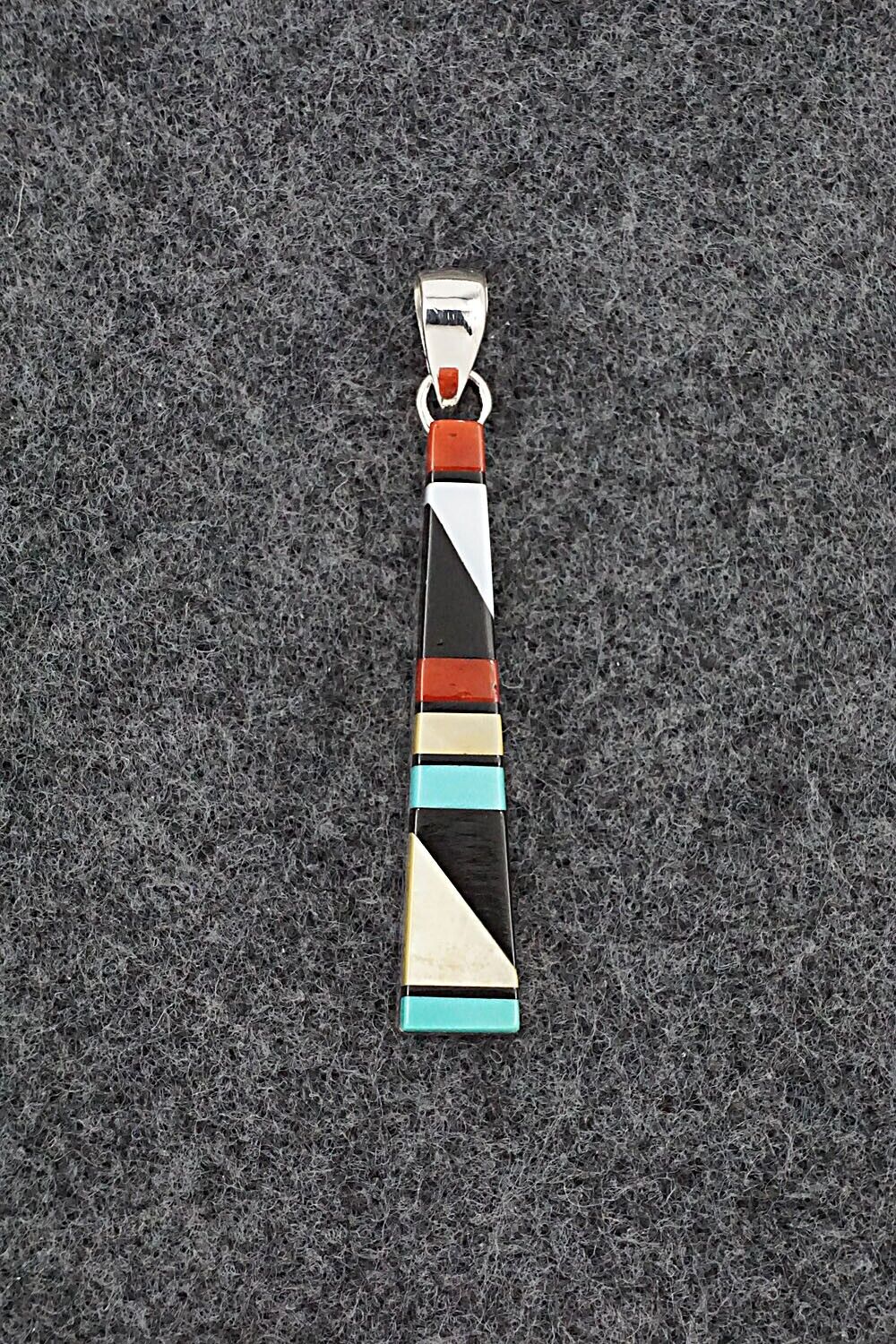 Multi Stone & Sterling Silver Pendant - Madarrel Kallestewa