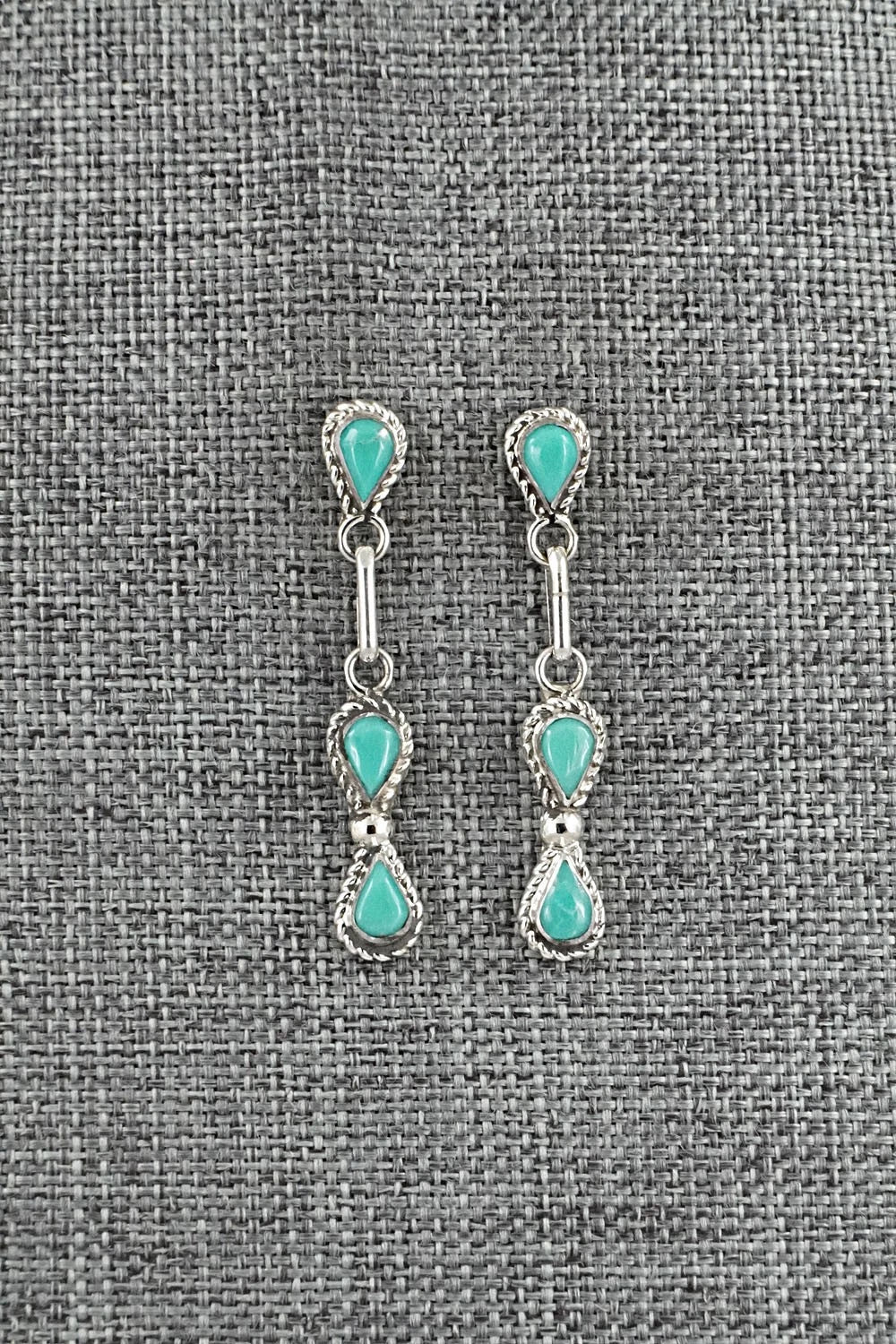 Turquoise & Sterling Silver Earrings - Carol Lateyice