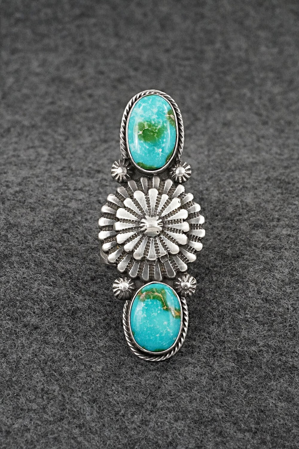 Turquoise & Sterling Silver Ring - Samuel Yellowhair - Size 5.5
