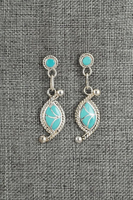 Turquoise & Sterling Silver Earrings - Carlen Seoutewa