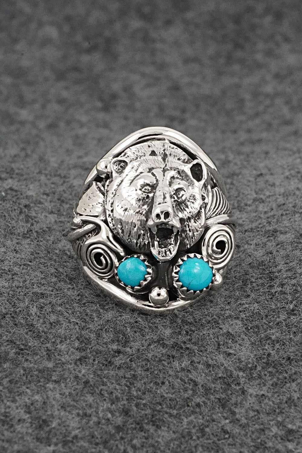 Turquoise & Sterling Silver Ring - Jeanette Saunders - Size 9.5