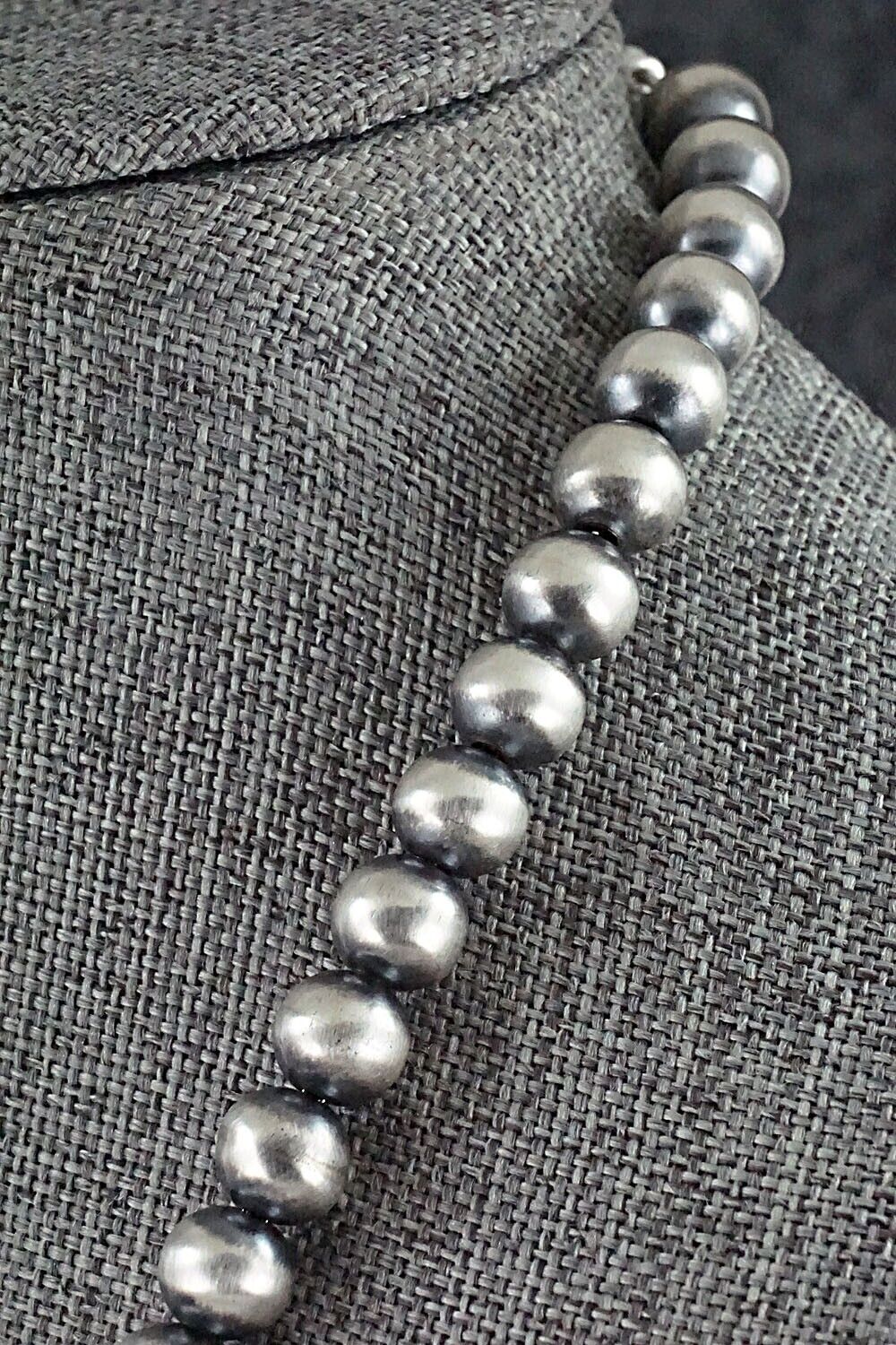 Sterling Silver Navajo Pearl Necklace 24" - Bryannen Halwood