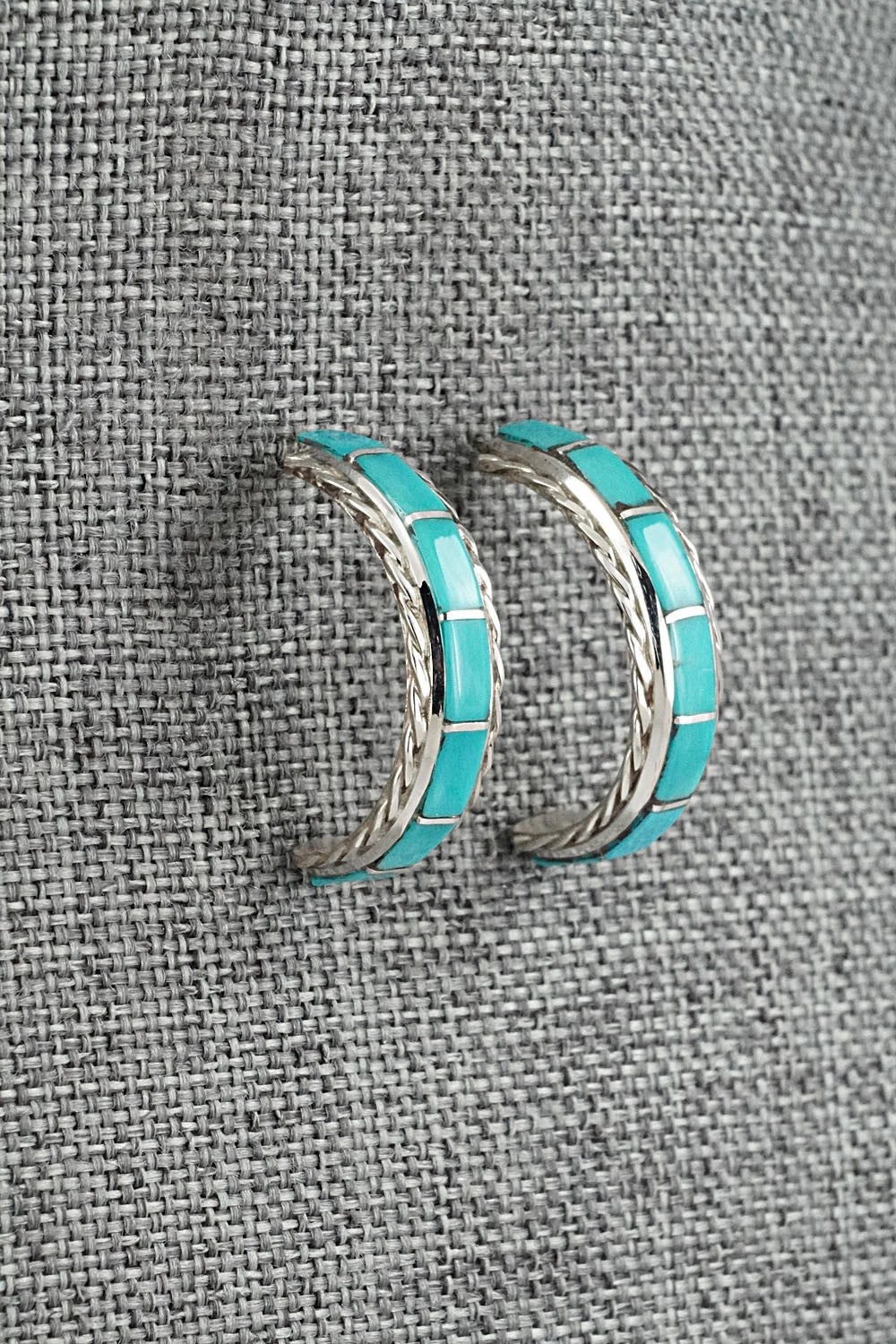 Turquoise & Sterling Silver Earrings - Malcolm Chavez