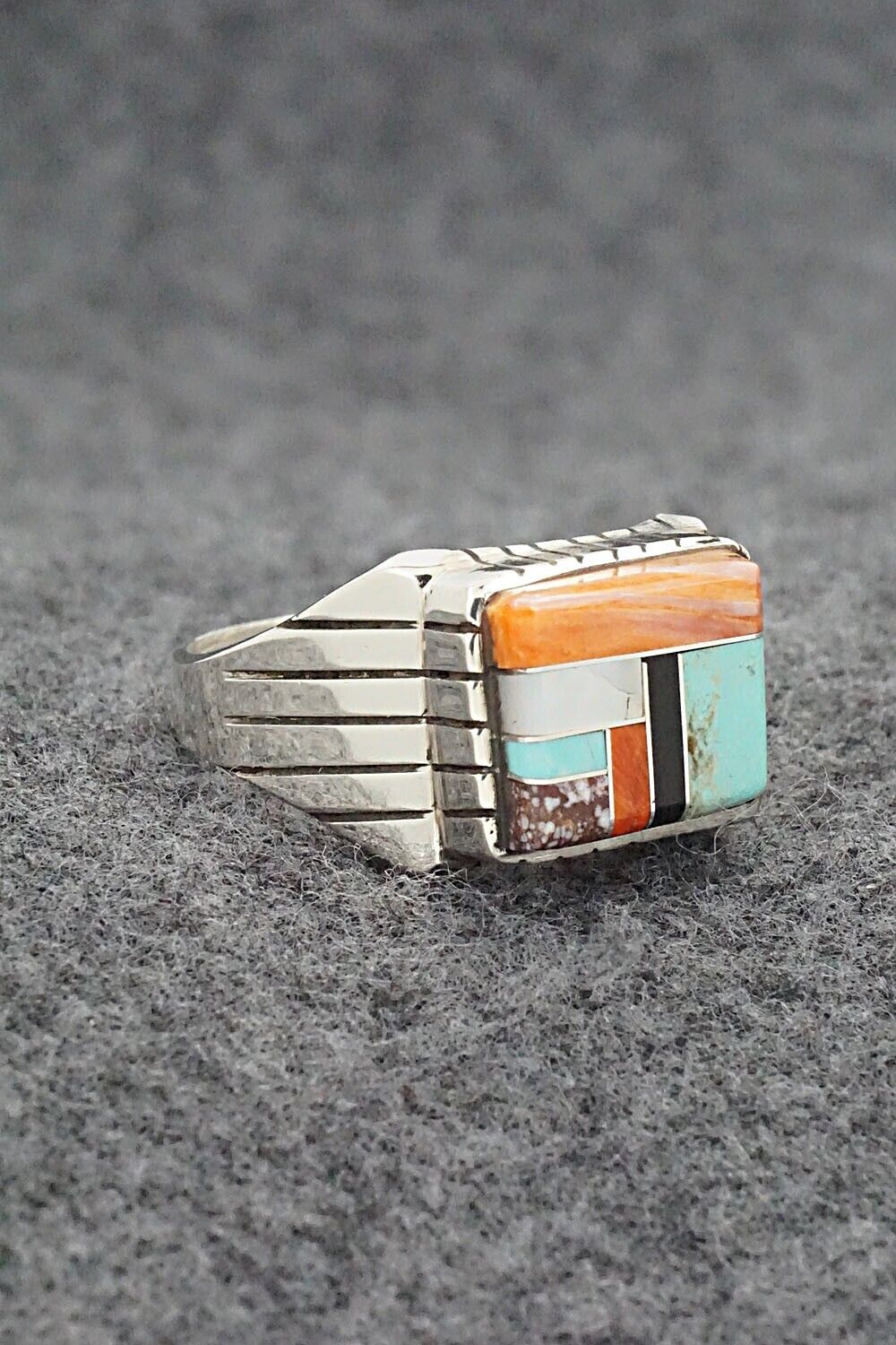 Multi-Stone & Sterling Silver Ring - Trevor Jack - Size 13