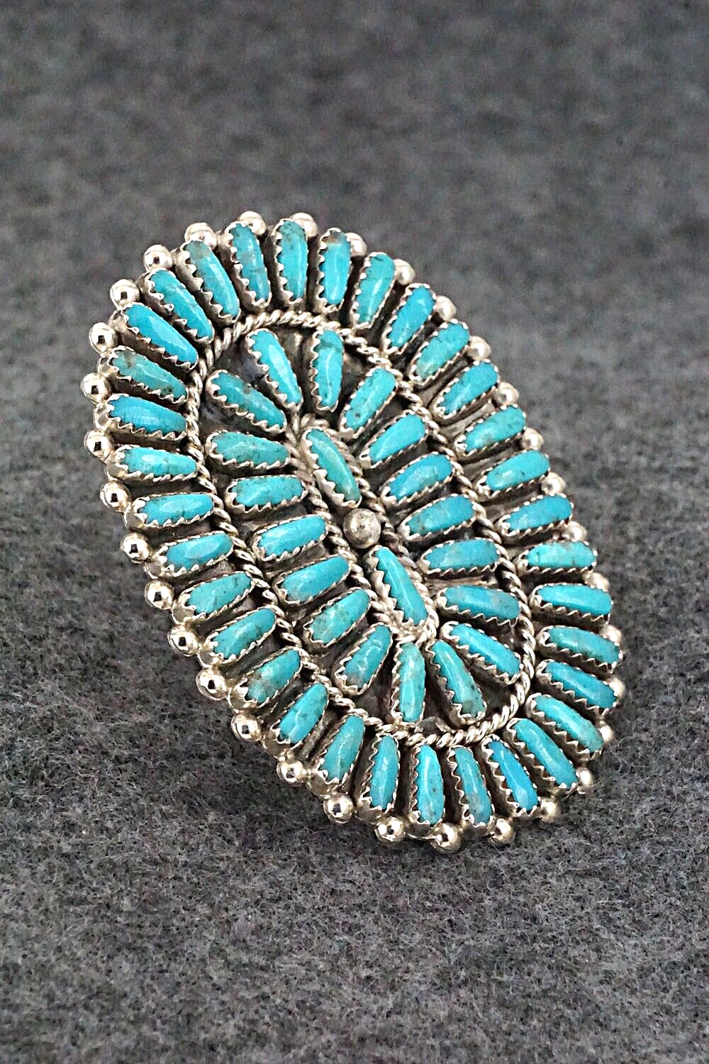 Turquoise & Sterling Silver Ring - Lavell Byjoe - Size 9.5