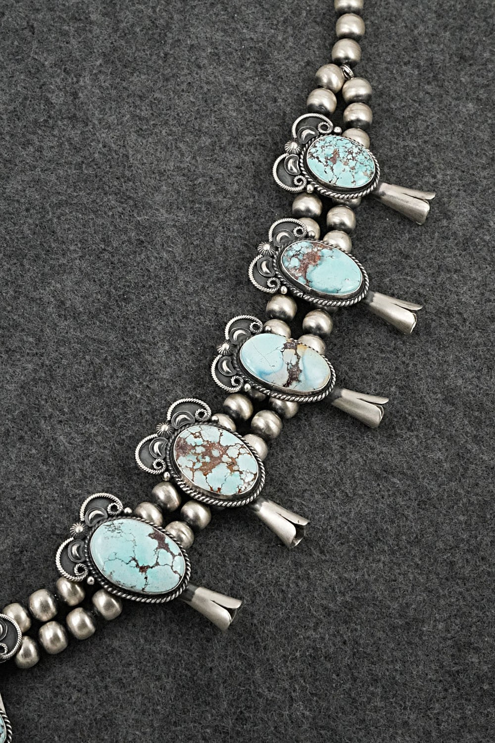 Turquoise & Sterling Silver Squash Blossom Set - Derrick Gordon