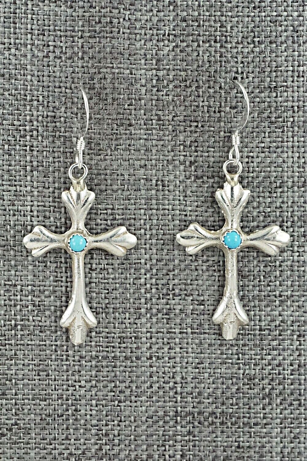 Turquoise & Sterling Silver Earrings - Sheridan Bitsie
