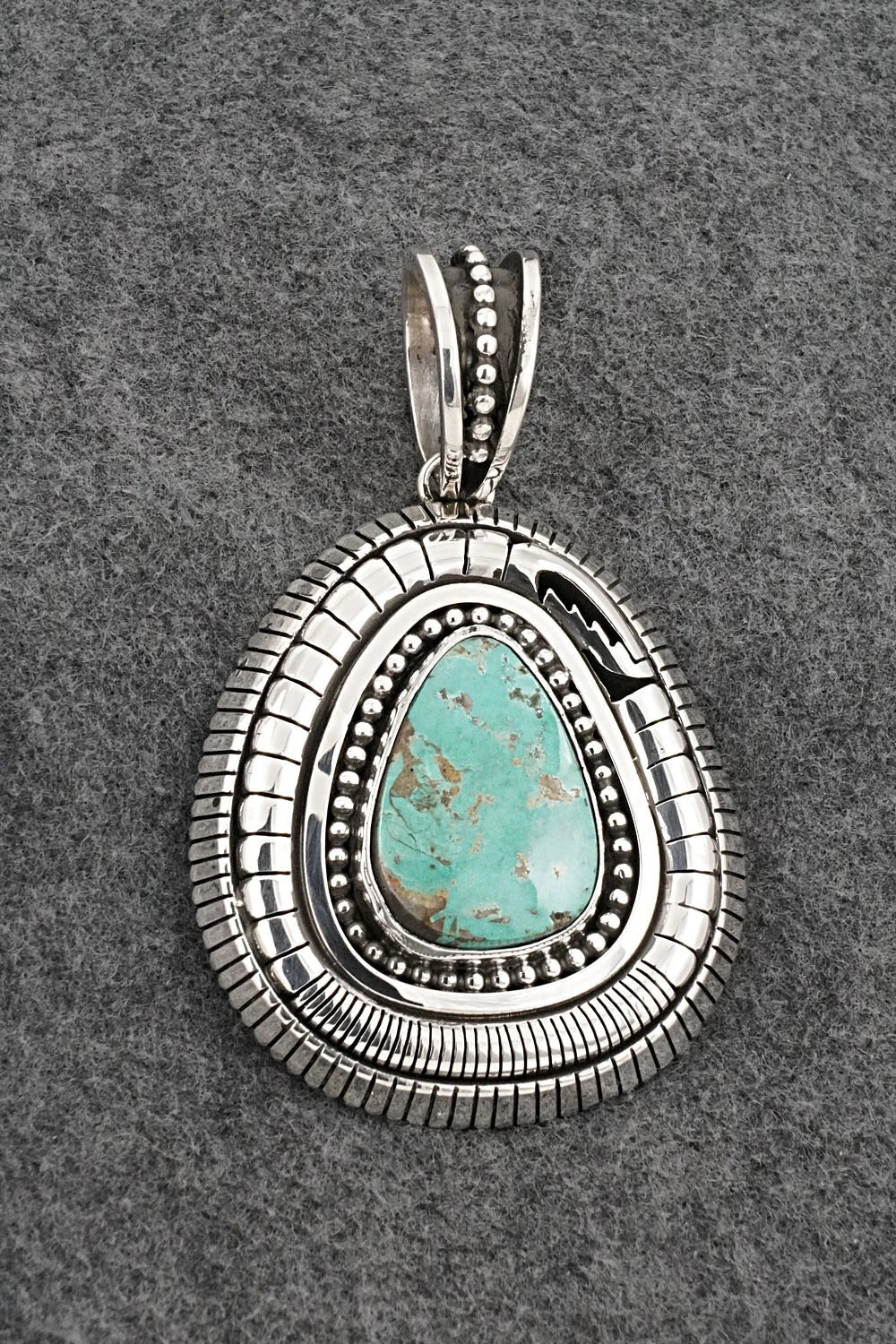 Turquoise and Sterling Silver Pendant - Jonathan Nez
