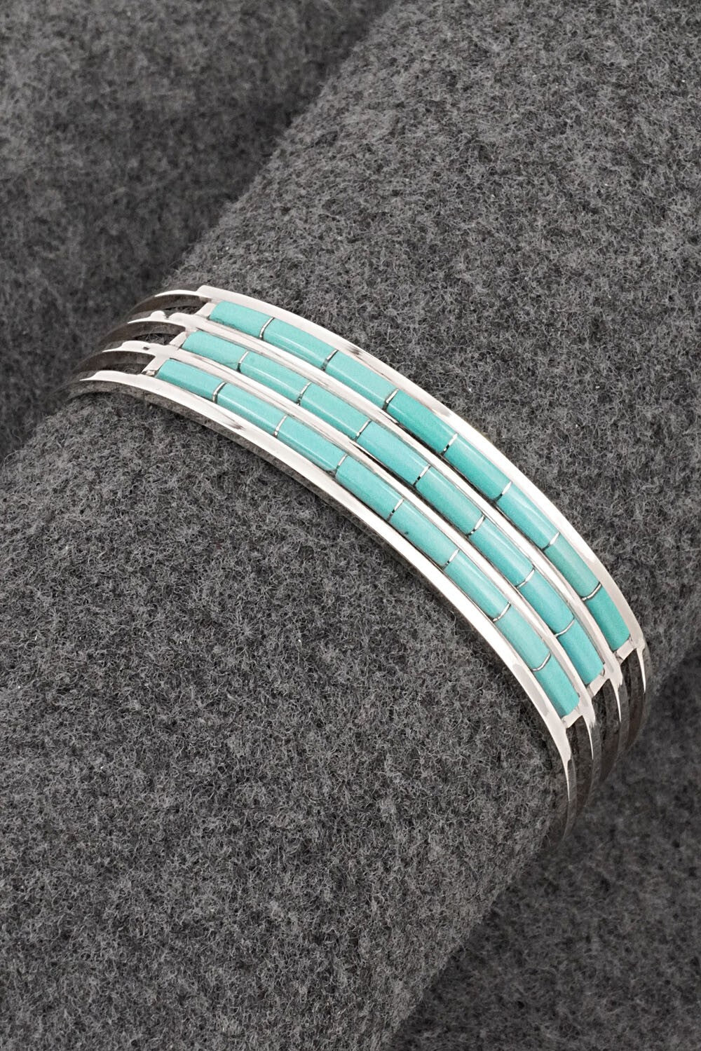 Turquoise & Sterling Silver Inlay Bracelet - Anson Wallace