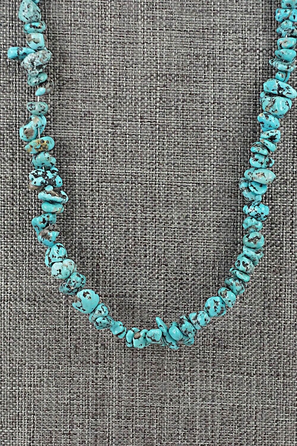 Turquoise & Sterling Silver Necklace 22" - Louise Joe