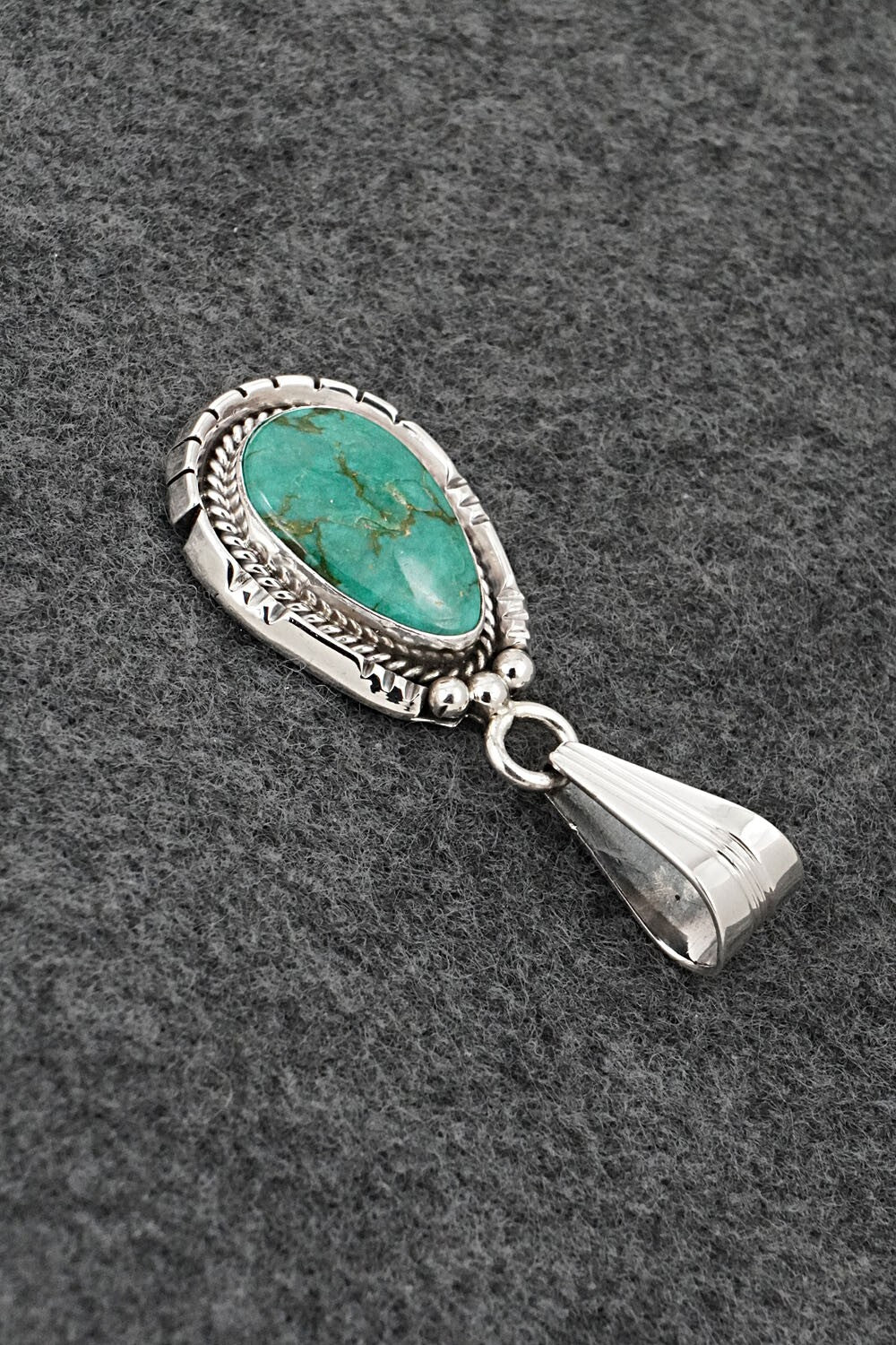 Turquoise & Sterling Silver Pendant - Samuel Yellowhair