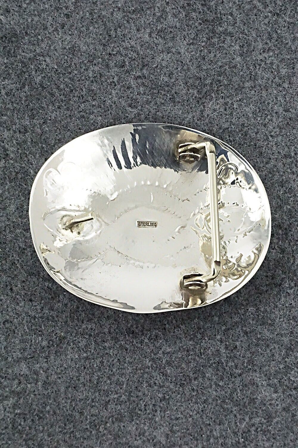 Turquoise & Sterling Silver Belt Buckle - Shirley Silver