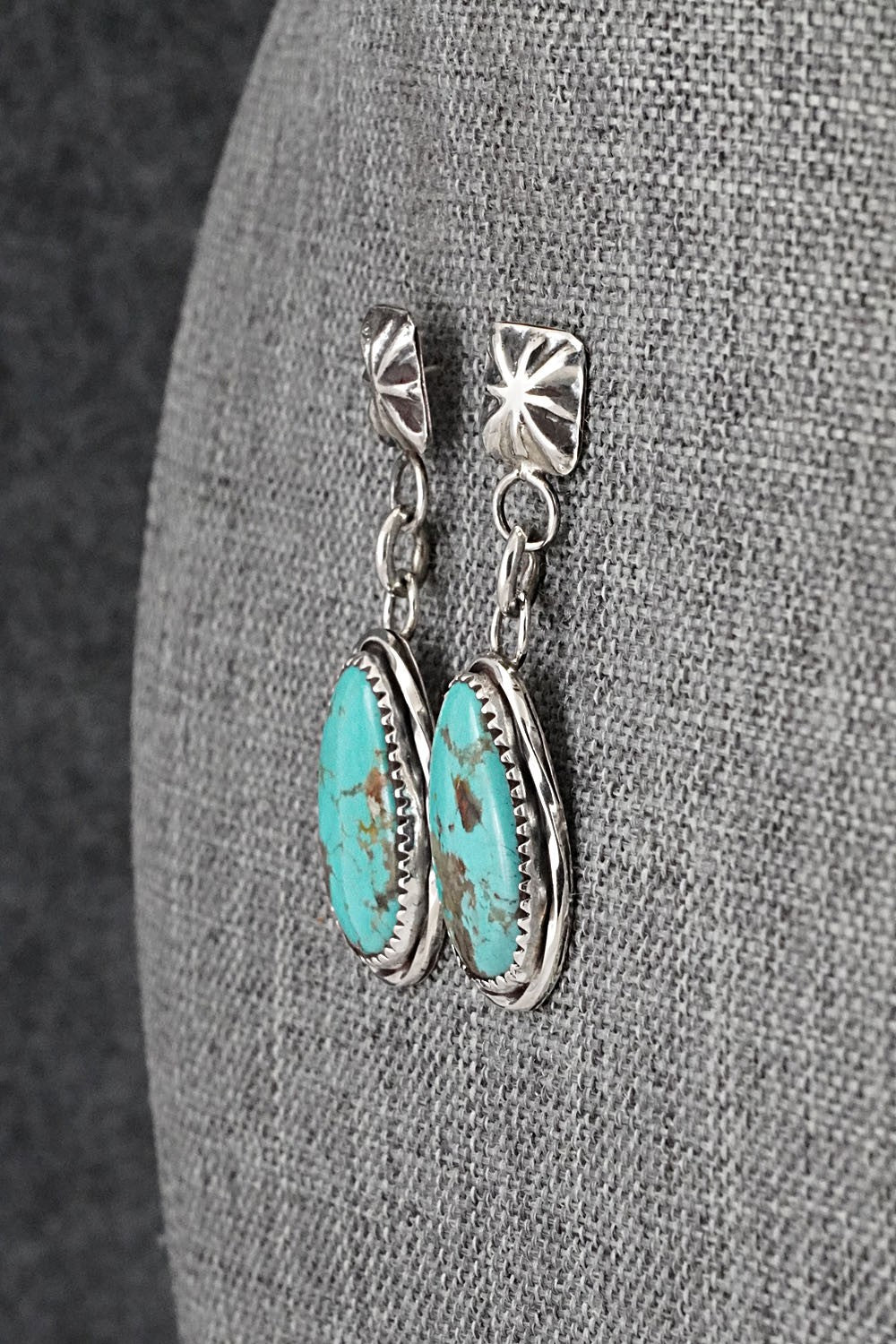 Turquoise & Sterling Silver Earrings - Ernest Hawthorne