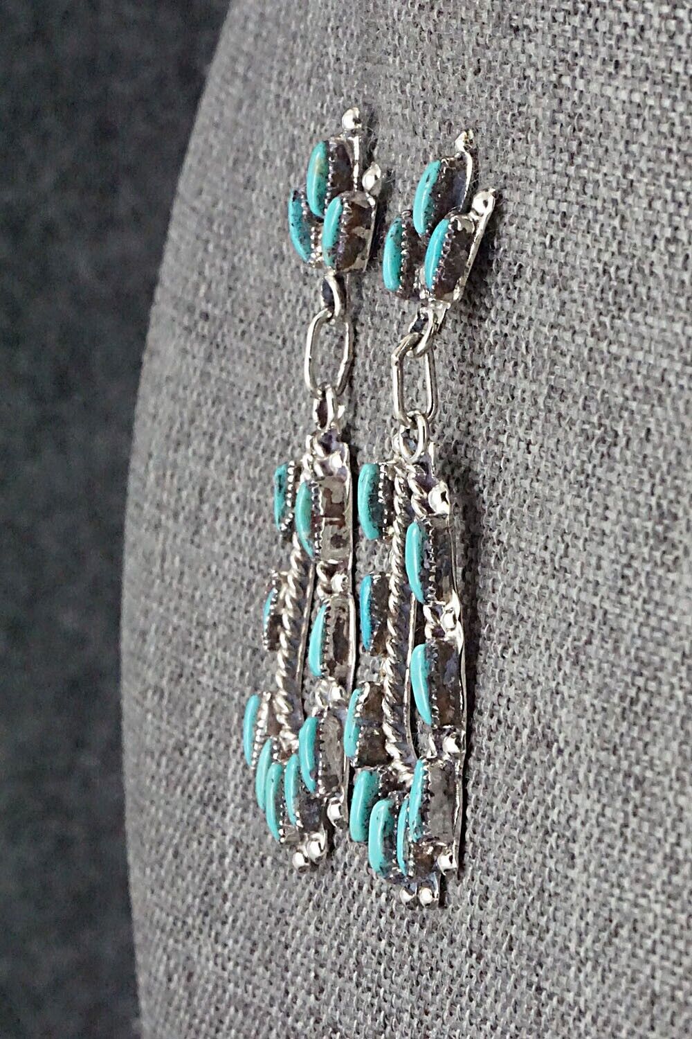 Turquoise & Sterling Silver Earrings - Veronica Yawakia