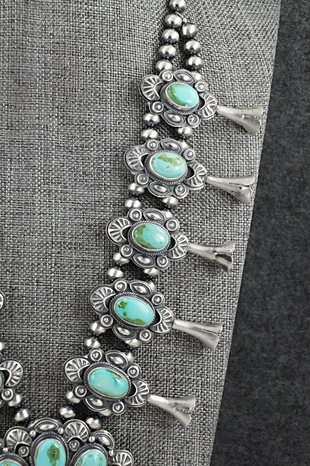 Turquoise & Sterling Silver Squash Blossom Set - Randy Boyd