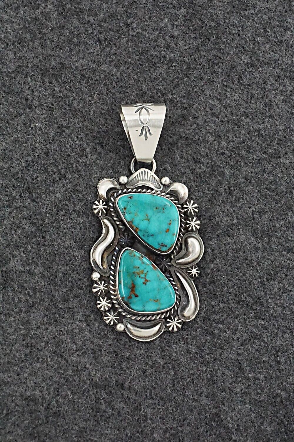 Turquoise & Sterling Silver Pendant - Raymond Delgarito