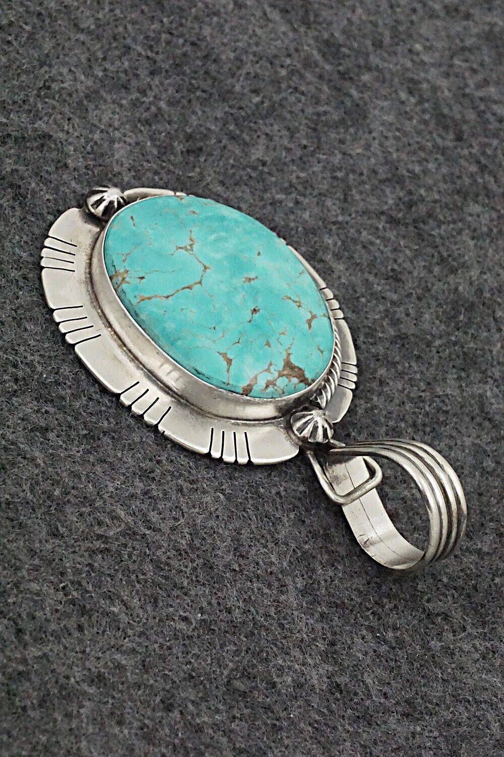 Turquoise & Sterling Silver Pendant - Jackson Hoskie