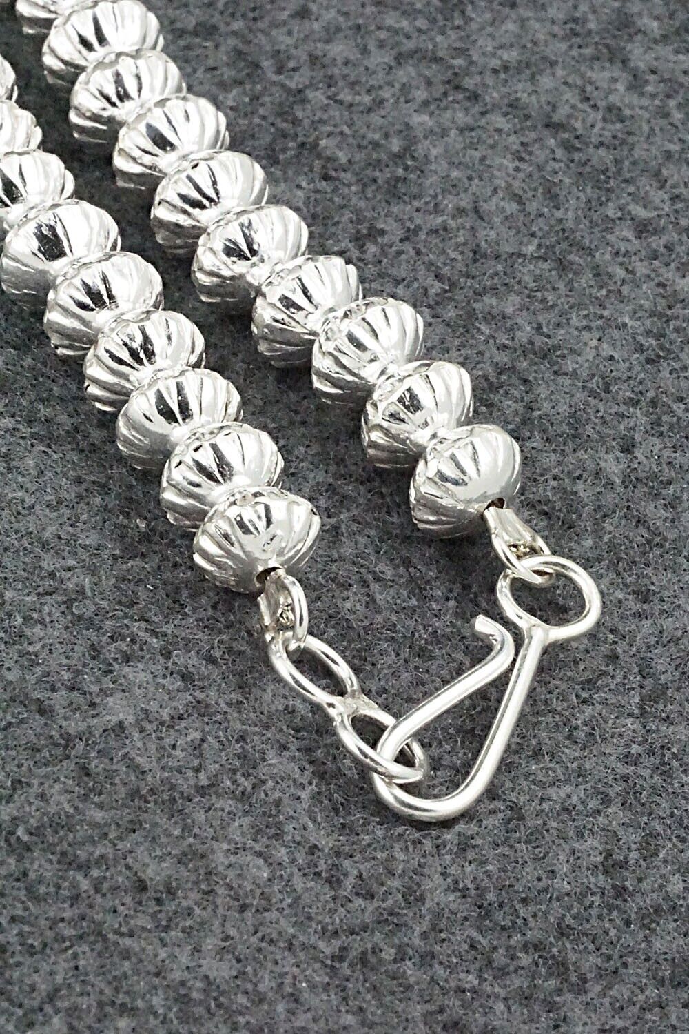 Sterling Silver Navajo Pearl Necklace 22" - Crystal Haley