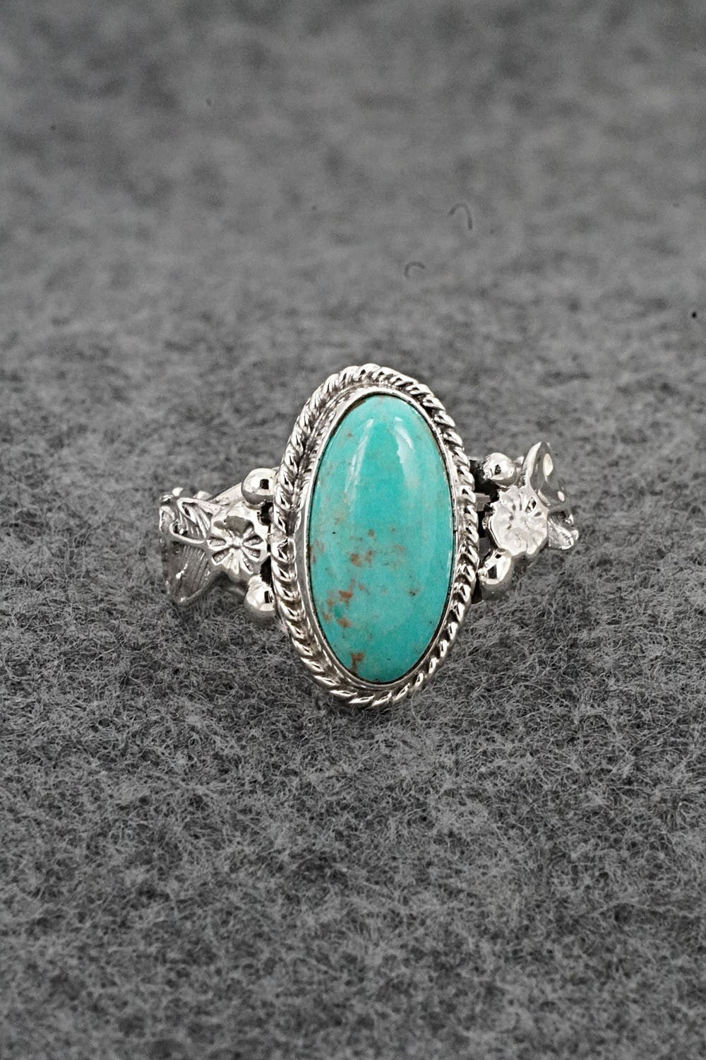 Turquoise & Sterling Silver Ring - Annette Chiquito - Size 8.75