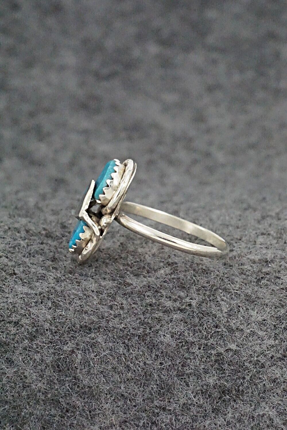Turquoise & Sterling Silver Ring - Joy Calavaza - Size 7.25