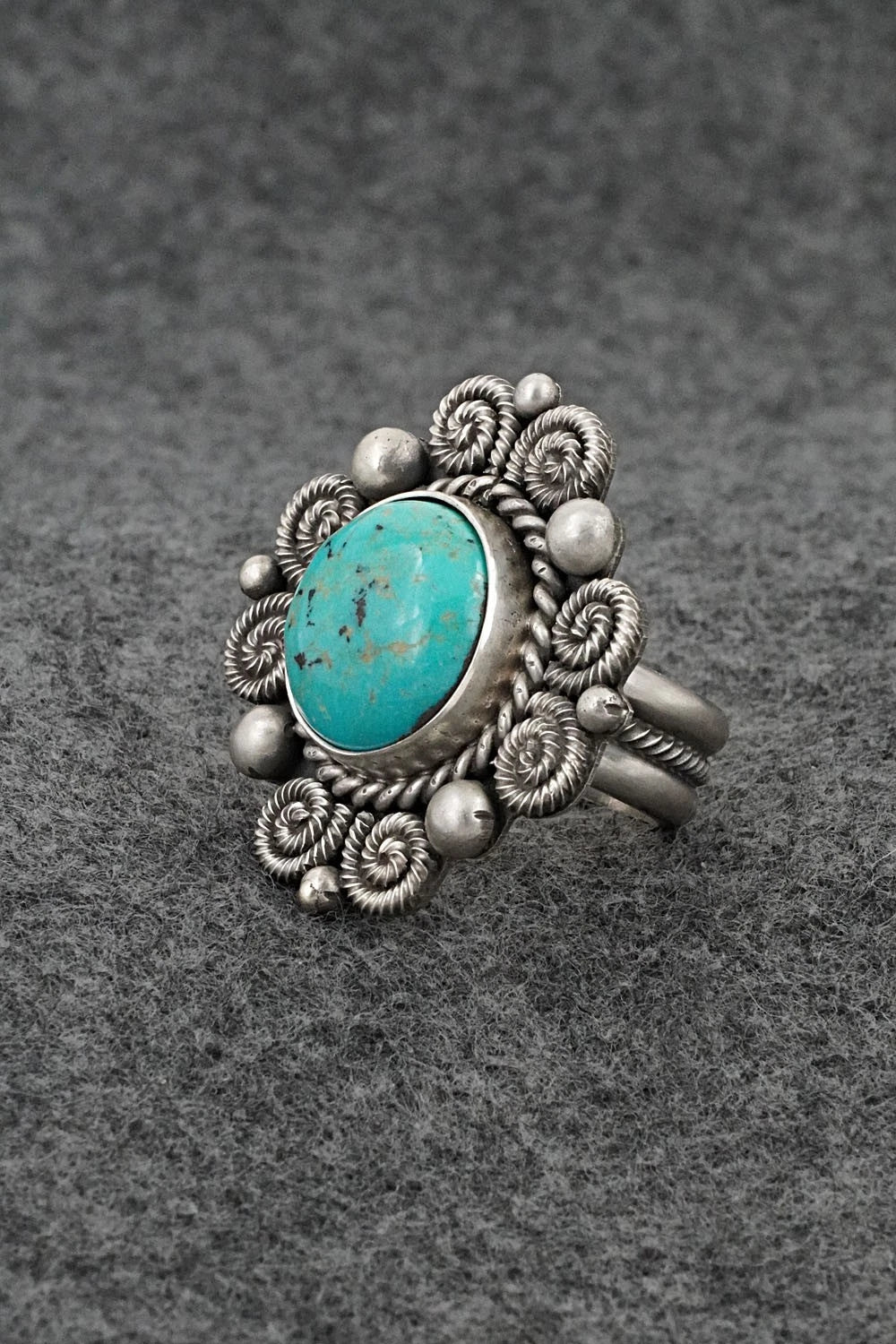 Turquoise & Sterling Silver Ring - Michael Calladitto - Size 8