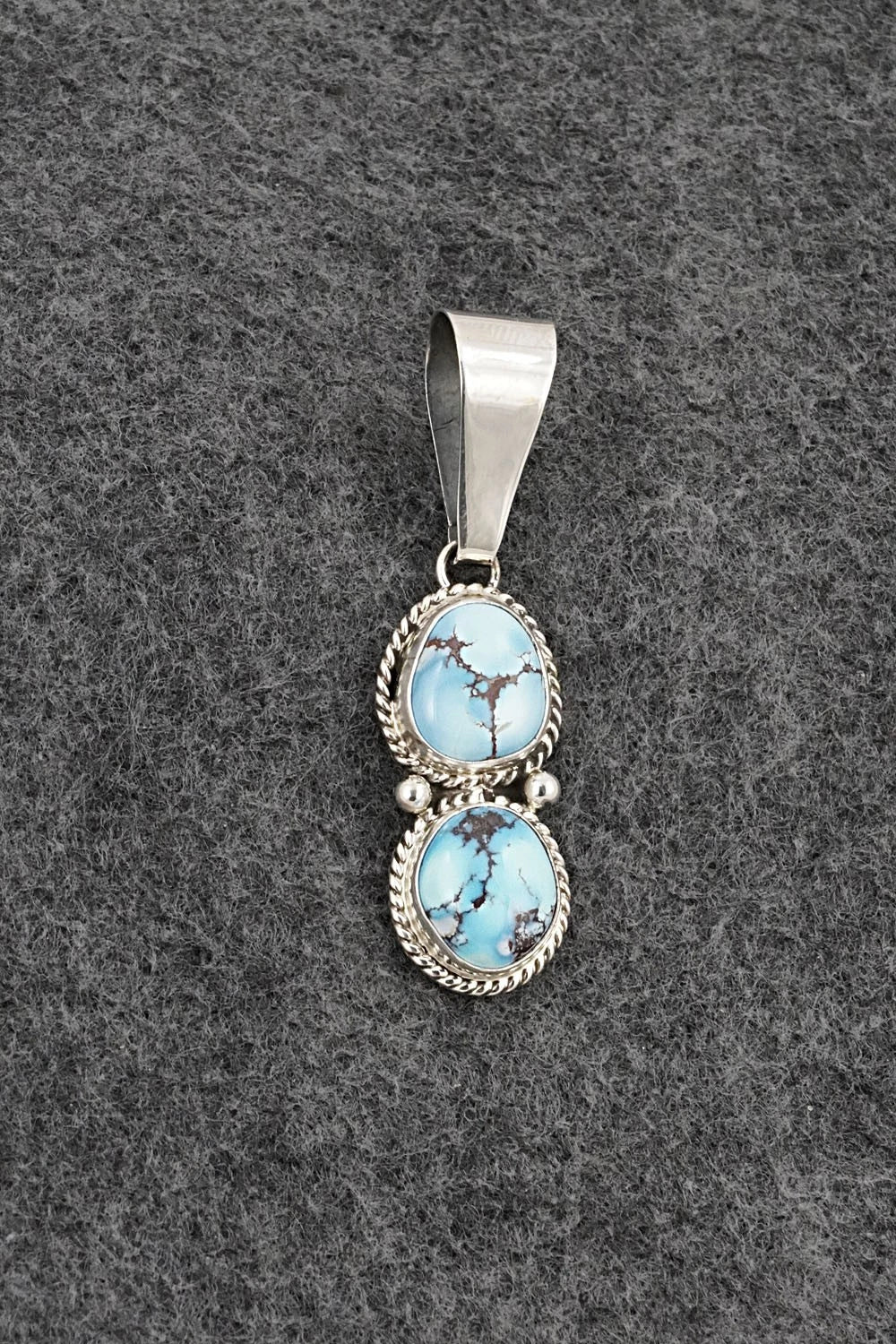 Turquoise & Sterling Silver Pendant - Eugene Gruber