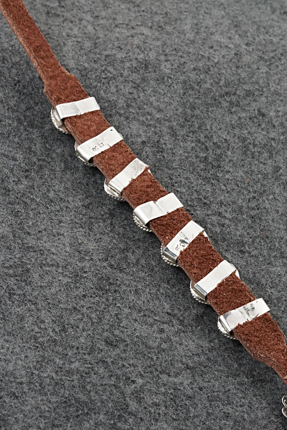 Turquoise, Sterling Silver & Leather Bracelet - Rosita Charlie