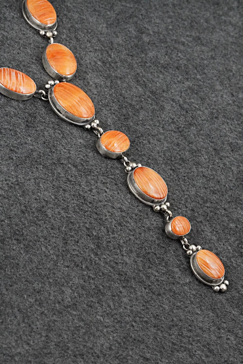 Spiny Oyster & Sterling Silver Necklace and Earrings Set - Kathleen Livingston