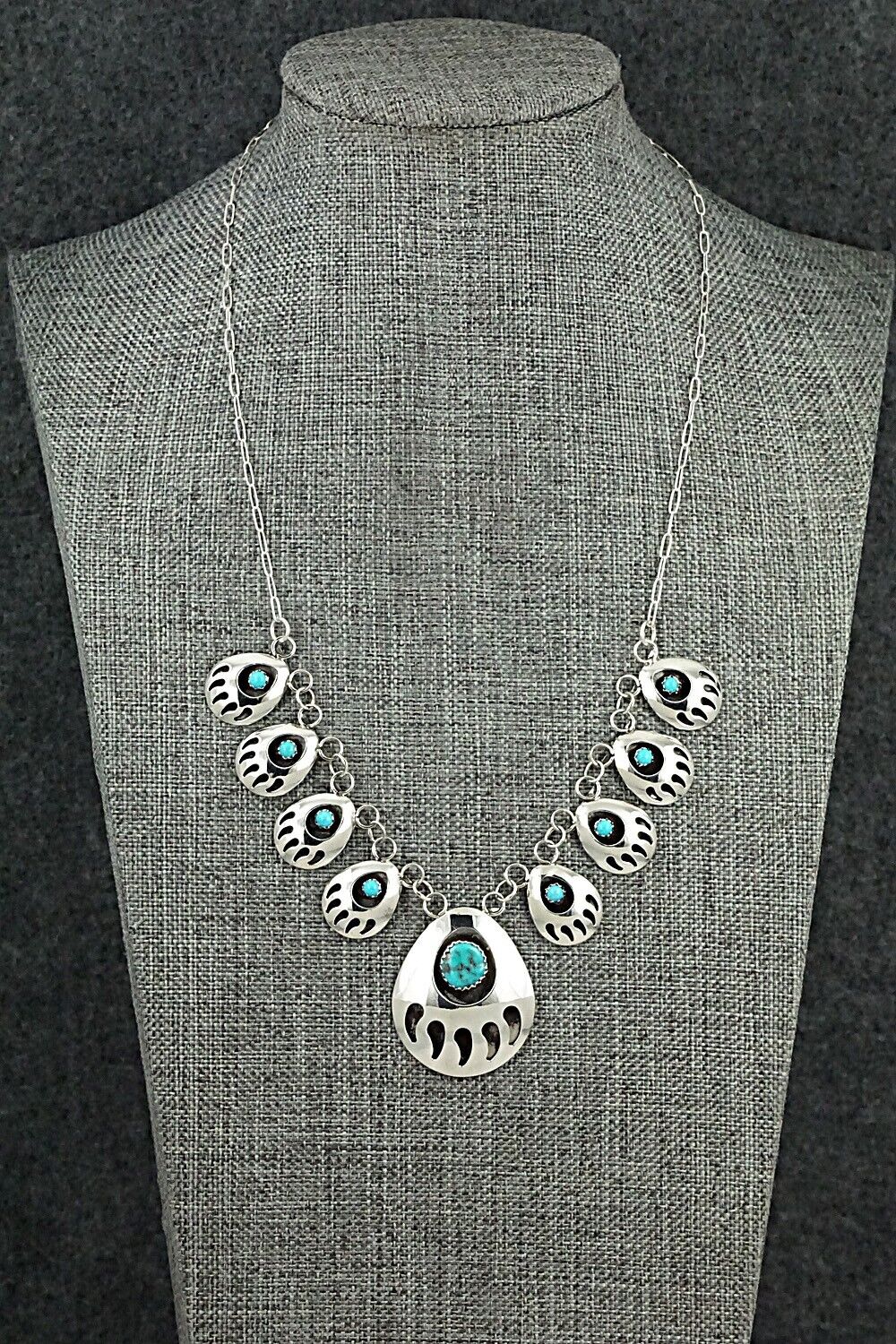 Turquoise & Sterling Silver Necklace - Leroy Parker