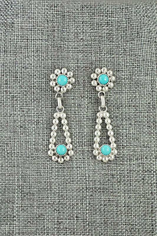 Turquoise & Sterling Silver Earrings - Elvera Towne