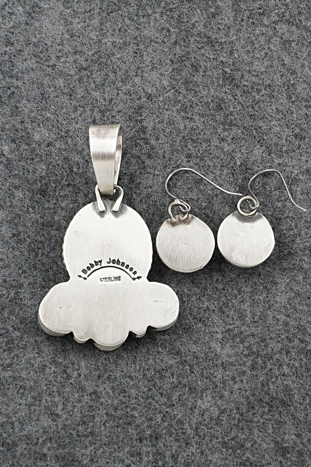 Turquoise & Sterling Silver Pendant and Earrings Set - Bobby Johnson
