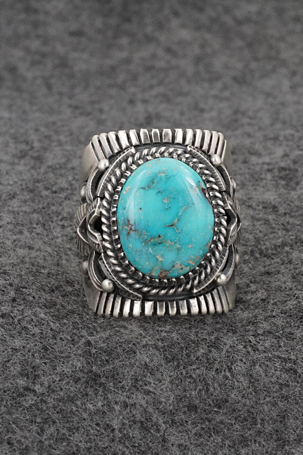 Turquoise & Sterling Silver Ring - Derrick Gordon - Size 10