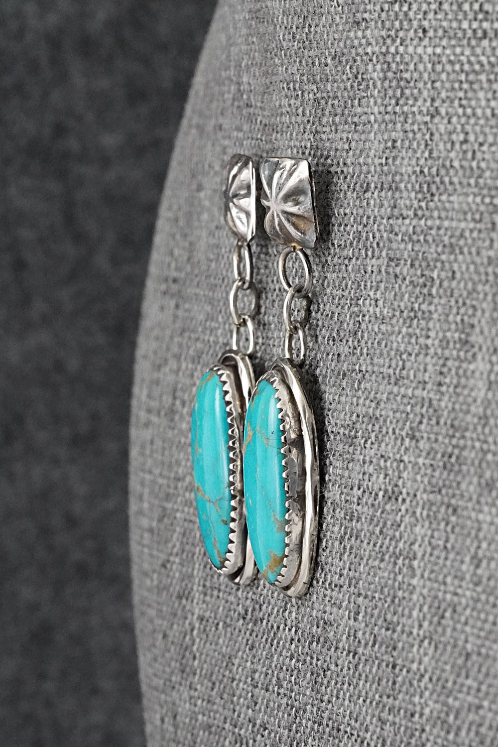 Turquoise & Sterling Silver Earrings - Ernest Hawthorne