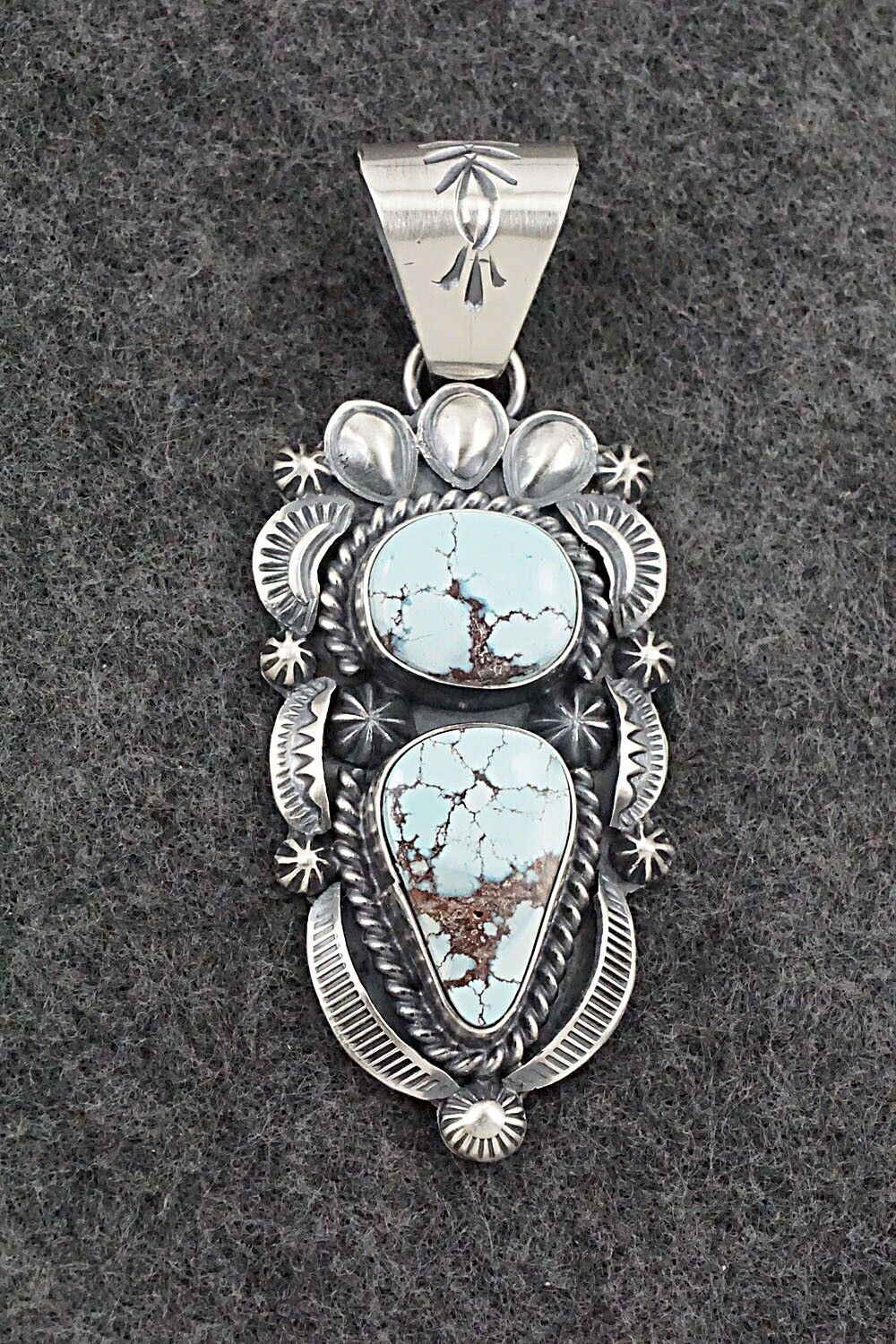 Turquoise & Sterling Silver Pendant - Raymond Delgarito
