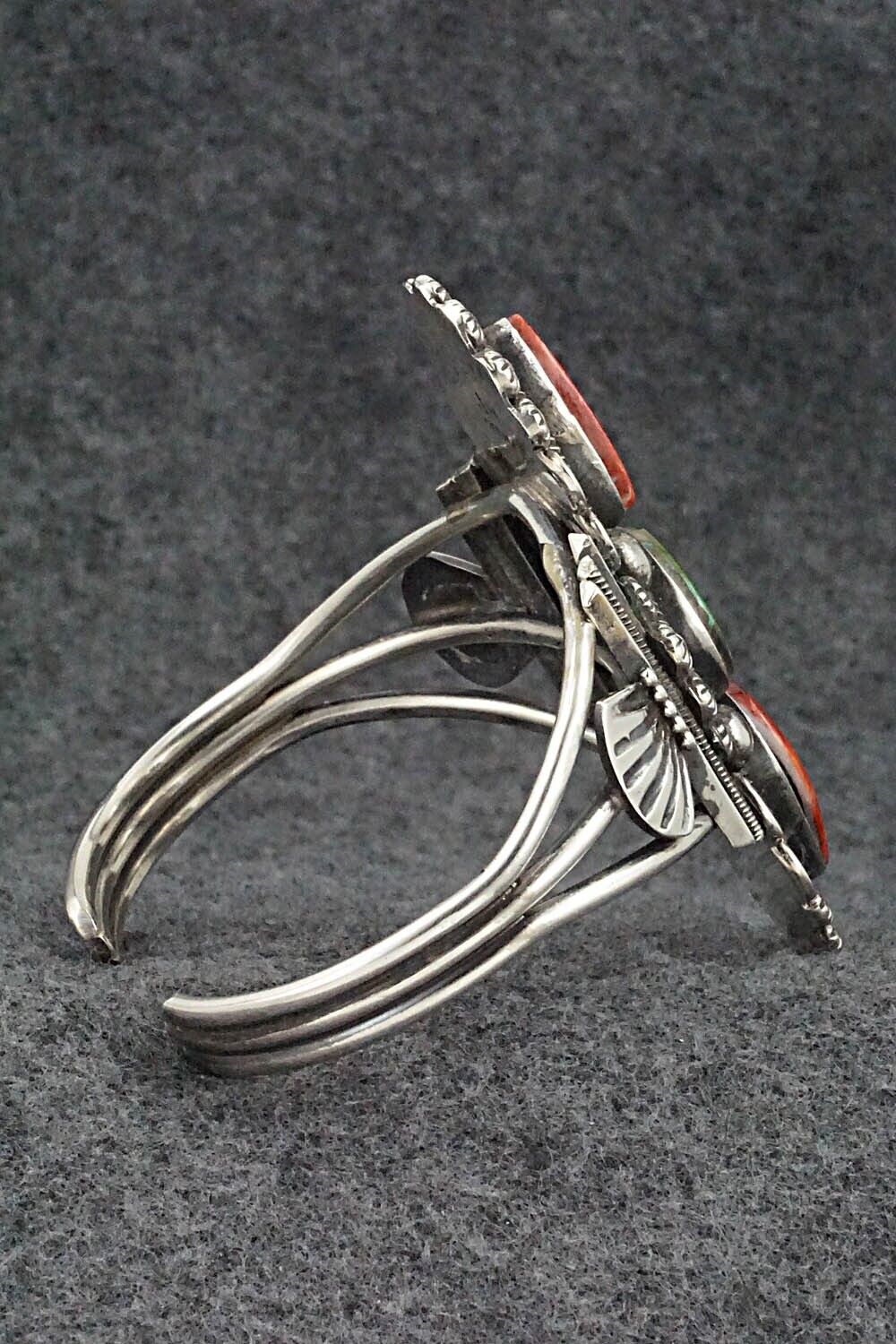 Spiny Oyster, Turquoise & Sterling Silver Bracelet - Jess Martinez