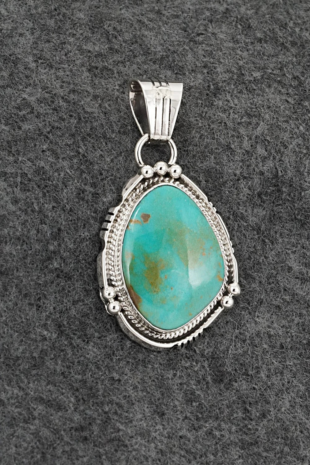 Turquoise & Sterling Silver Pendant - Marita Benally