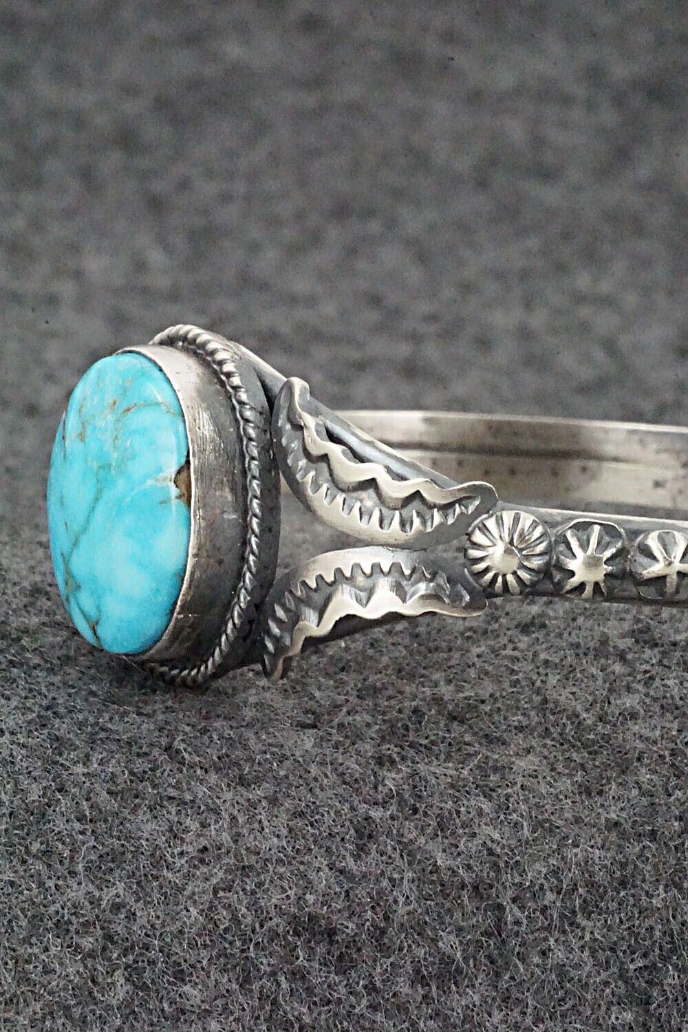 Turquoise & Sterling Silver Bracelet - Gilbert Tom