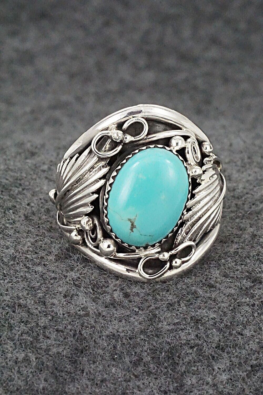 Turquoise & Sterling Silver Ring - Jeannette Saunders - Size 13