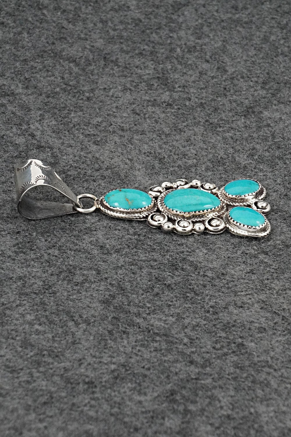 Turquoise & Sterling Silver Pendant - Ernest Hawthorne
