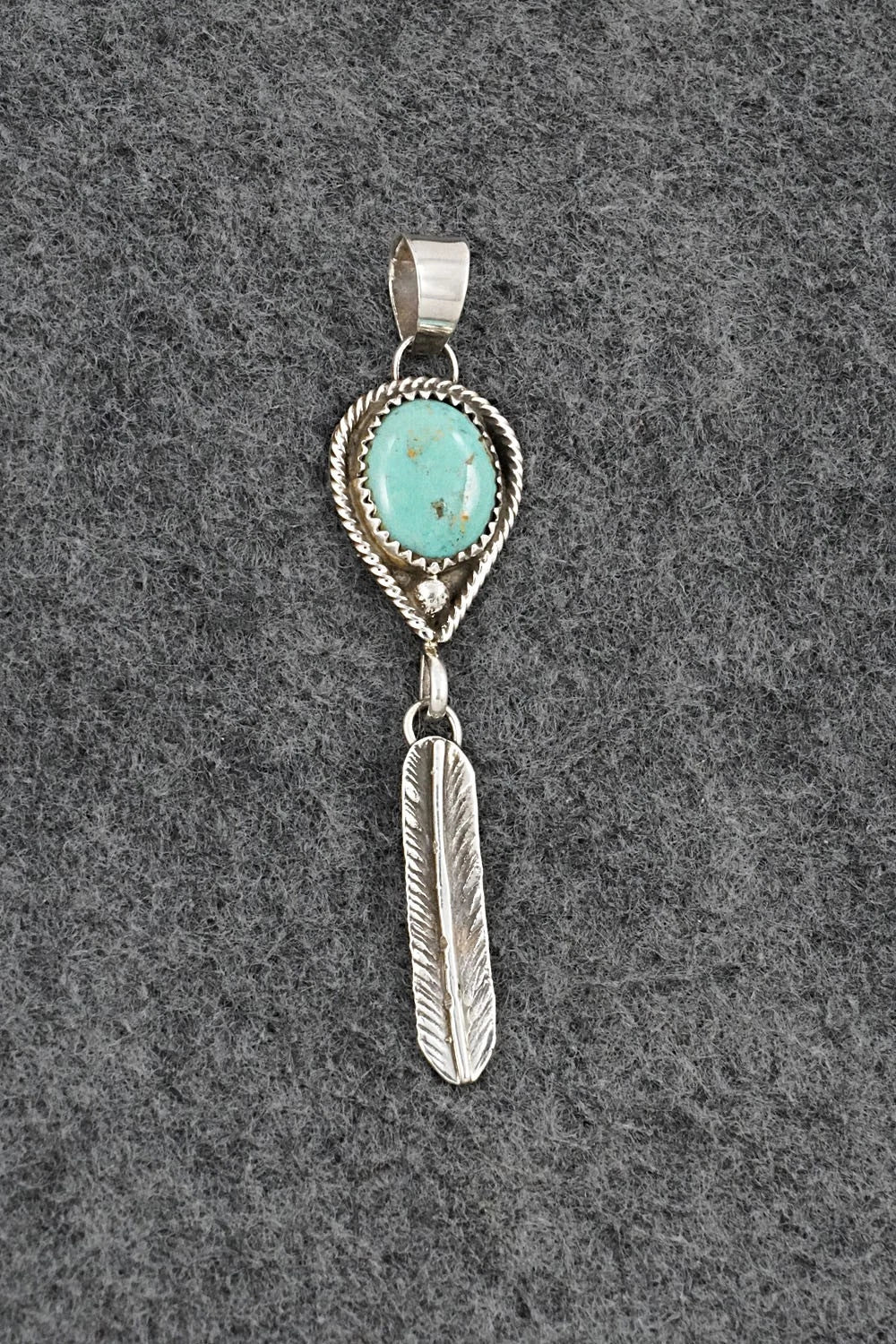 Turquoise & Sterling Silver Pendant - Priscilla Reeder