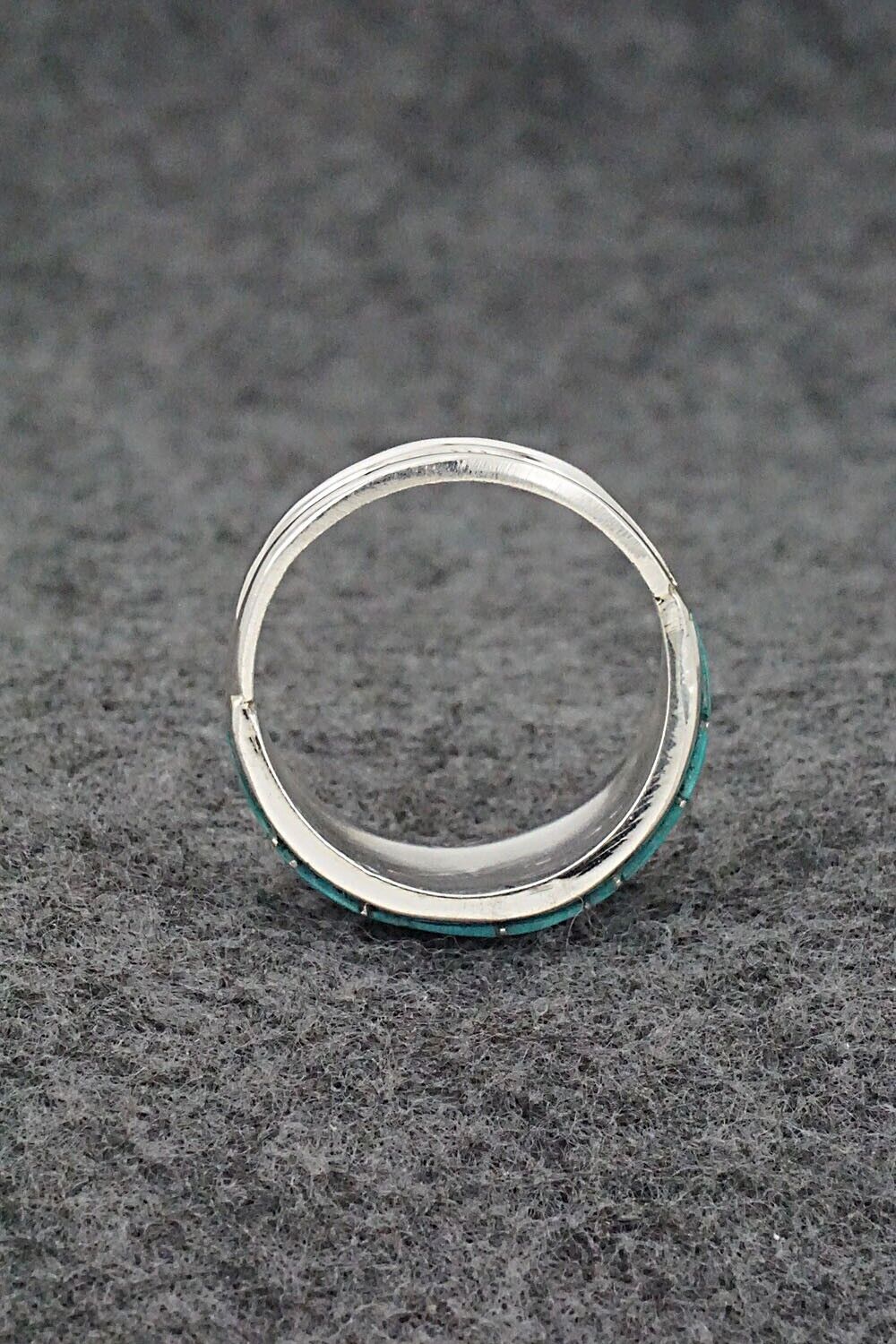 Turquoise & Sterling Silver Ring - Edison Yazzie - Size 11