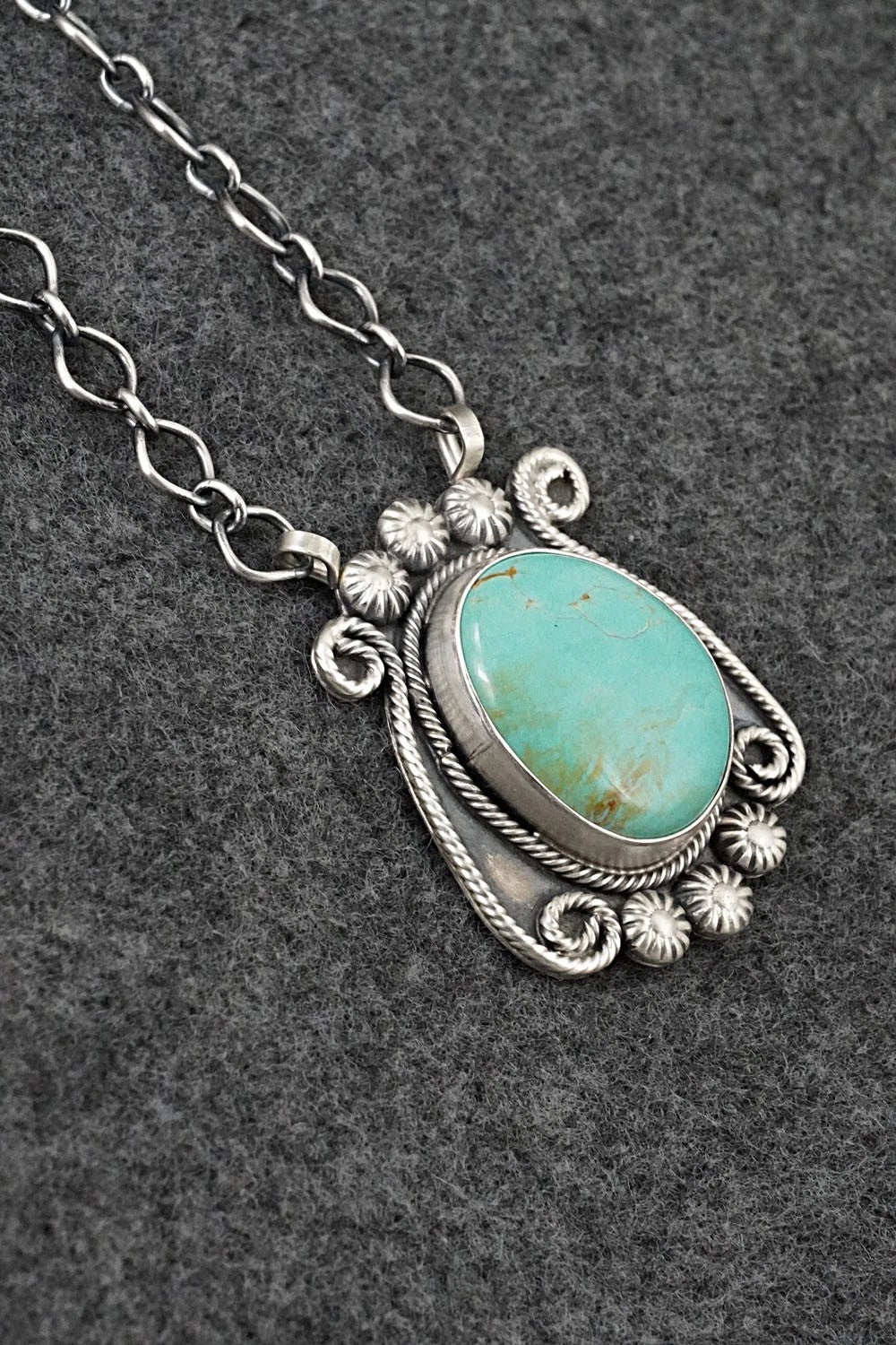 Turquoise & Sterling Silver Necklace - Cordell Platero