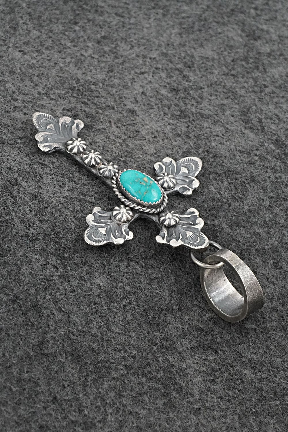 Turquoise & Sterling Silver Pendant - Kevin Billah