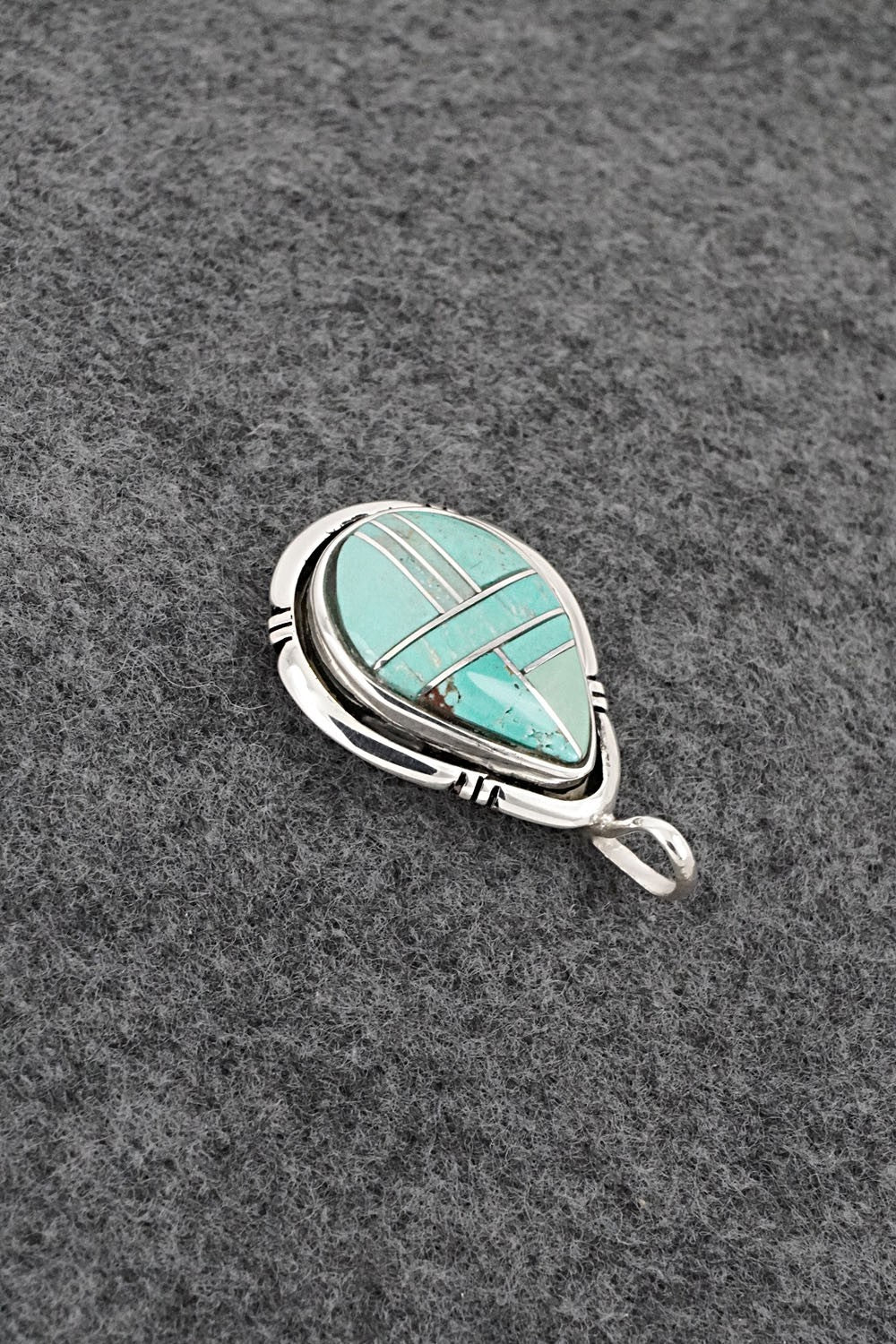 Turquoise & Sterling Silver Pendant - Joseph Martinez