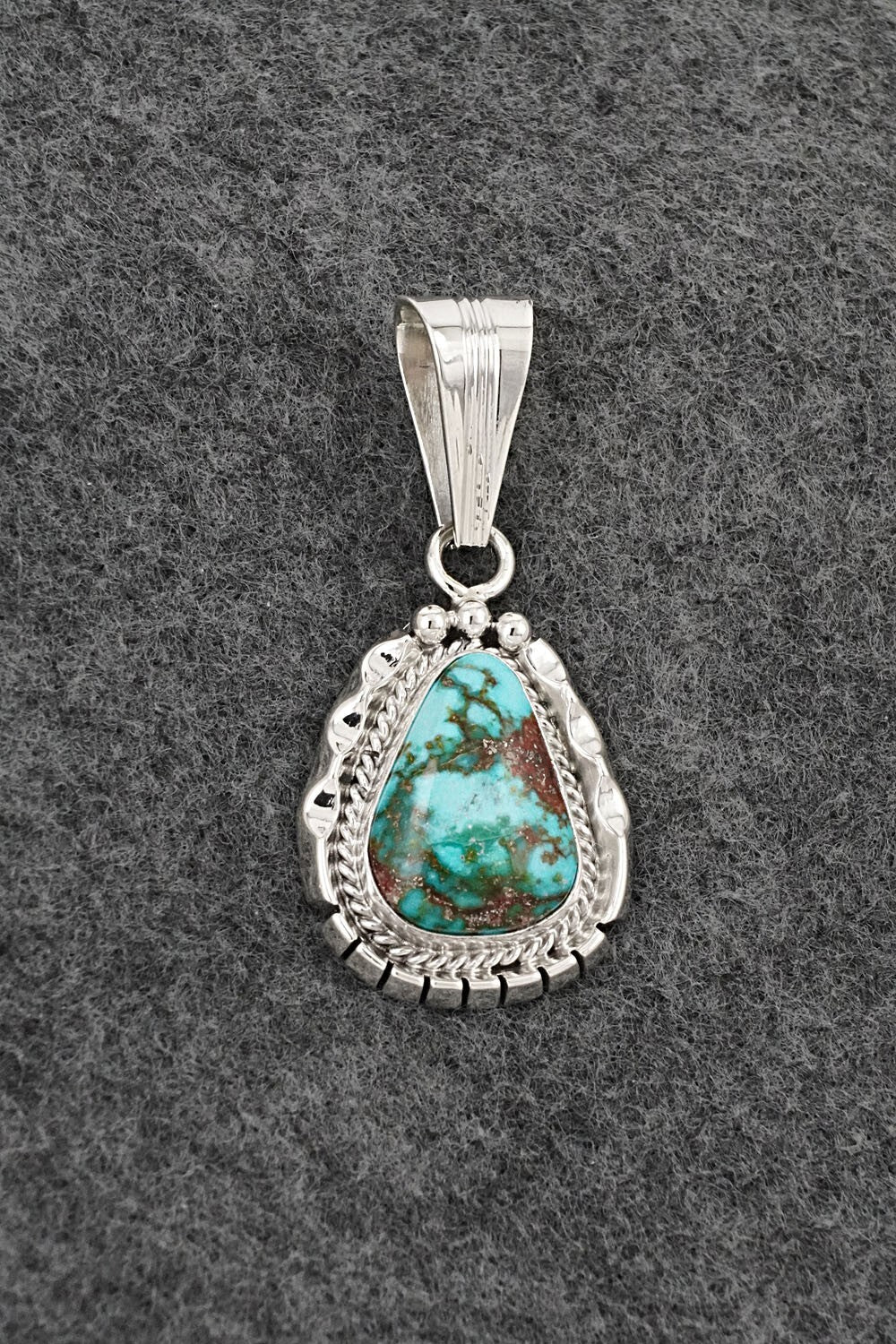 Turquoise & Sterling Silver Pendant - Samuel Yellowhair
